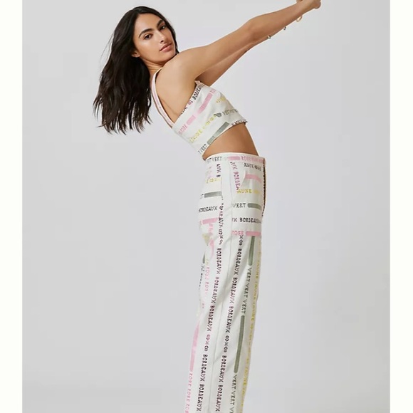 Anthropologie Two-piece Crop Top and Wide Leg Pant Set - Picture 2 of 7